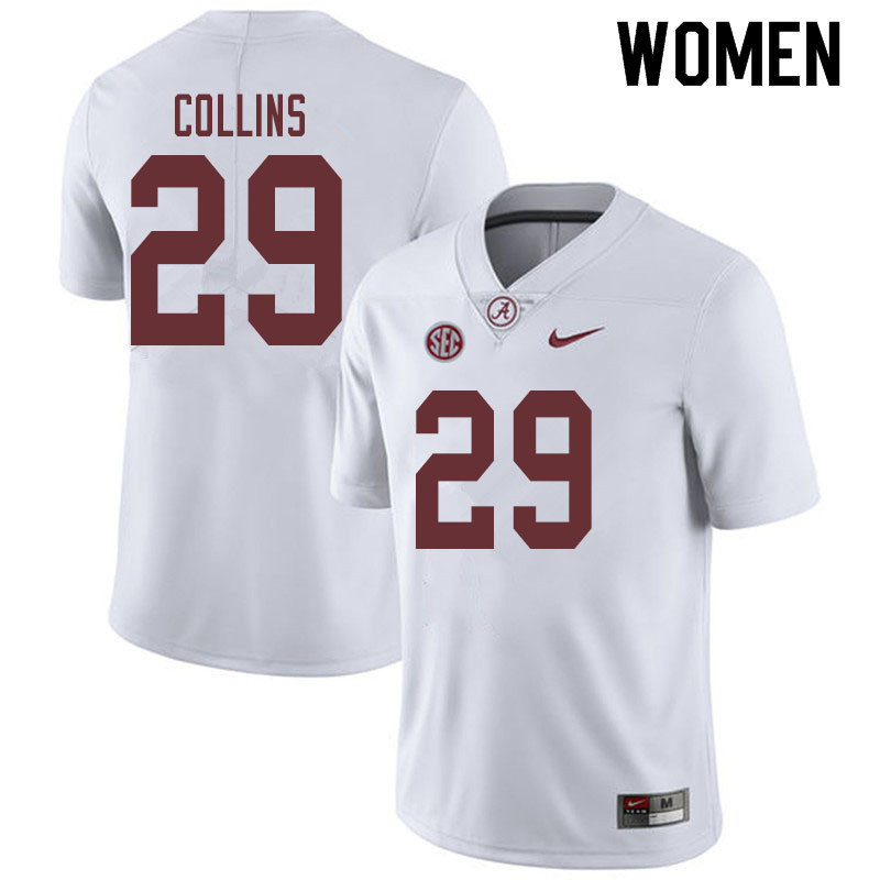 Women #29 Michael Collins Alabama Crimson Tide College Football Jerseys Sale-White
